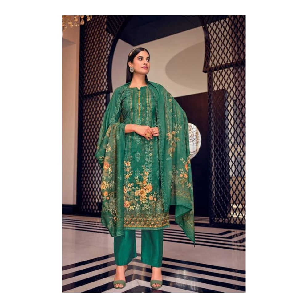 Opera Cotton Lawn Digital Print Exclusive Salwar Kameez for Women - Green - ZL-56