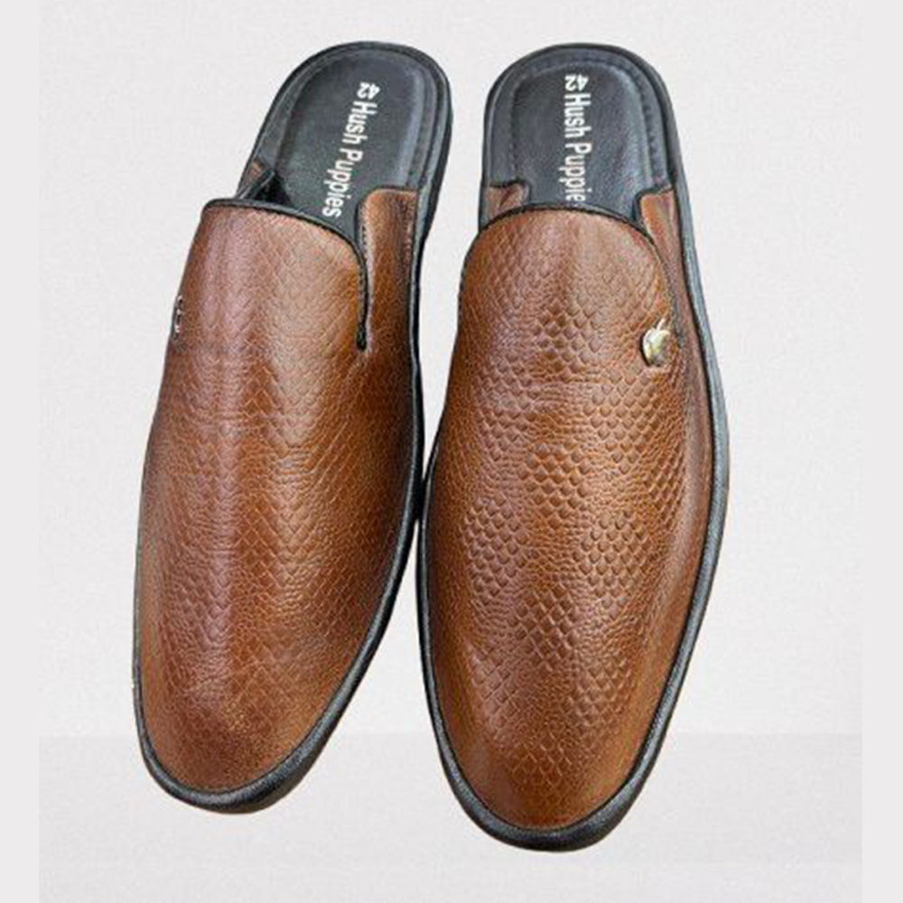 Leather Sandal For Men - Brown - Eid7