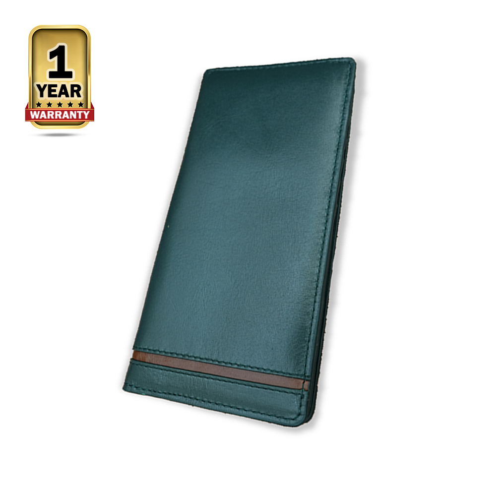 Leather Long Mobile and Coin Wallet For Men - Green - RIM-LW-021-GRB