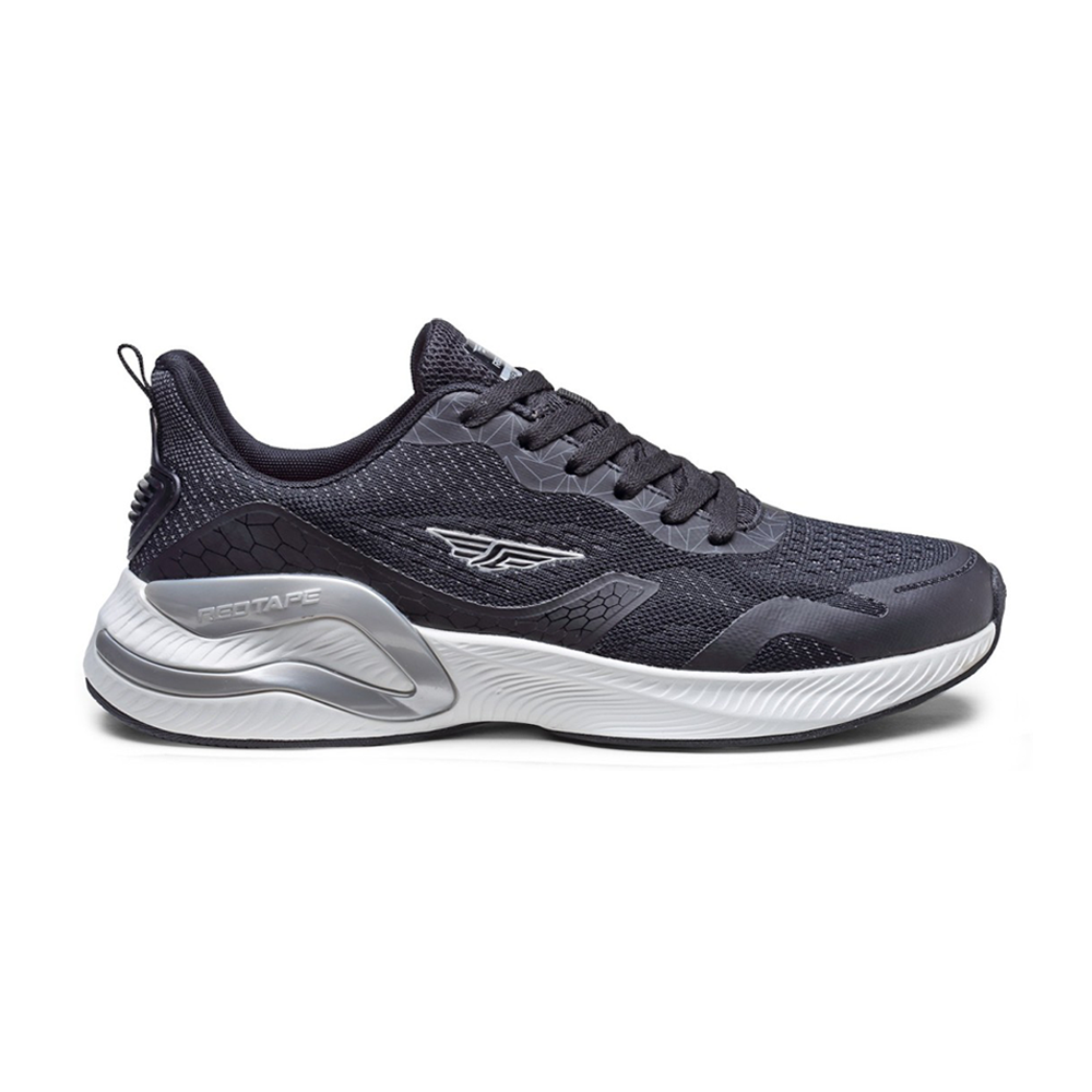 Red tape sports shoes on sale black