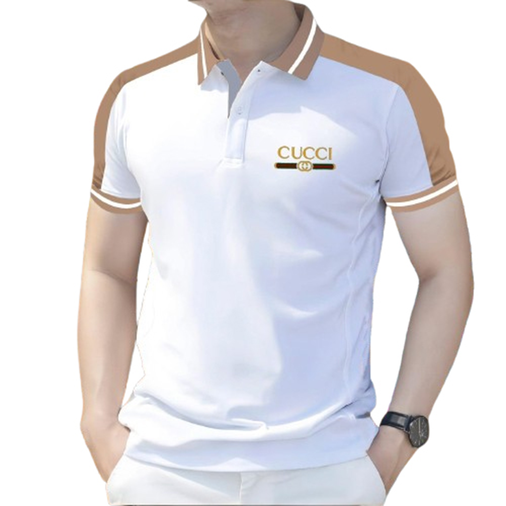 PK Cotton Polo Shirt For Men - White - PT-F9