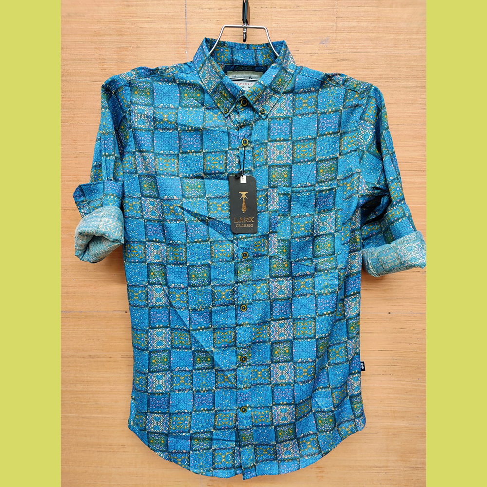 Cotton Full Sleeve Casual Shirt For Men - Multicolor - SRT 2083