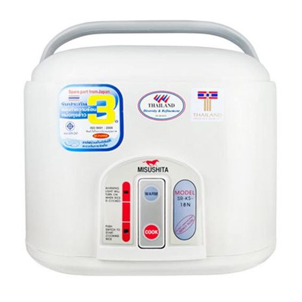 Misushita SR-KS-18N Electric Rice Cooker - 600W - 1.8 Ltr - White