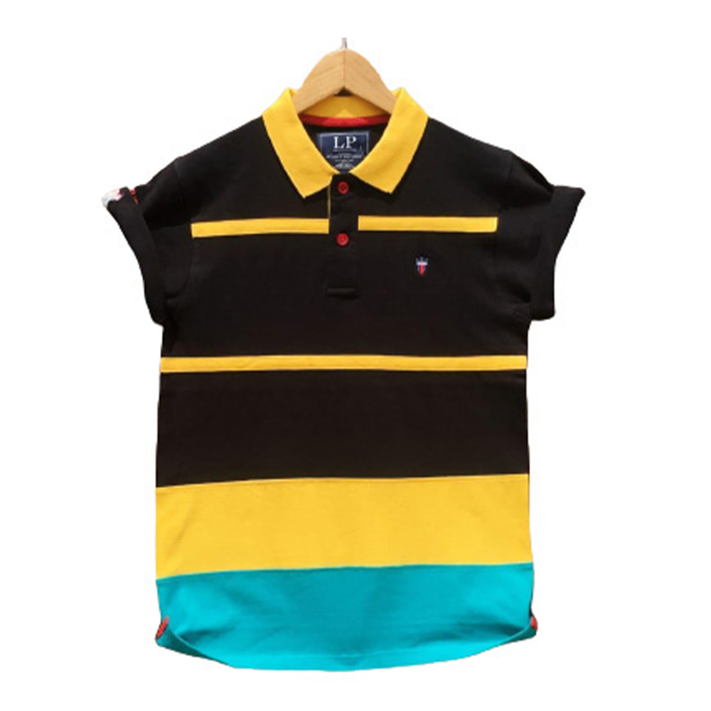 Cotton Half Sleeve Polo Shirt For Men - Multicolor - PT- 77