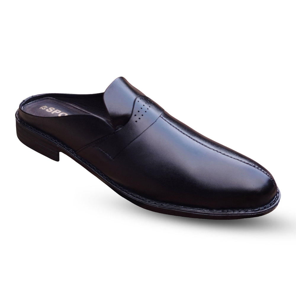 PU & Suit Leather Half Shoes For Men - Black - H5
