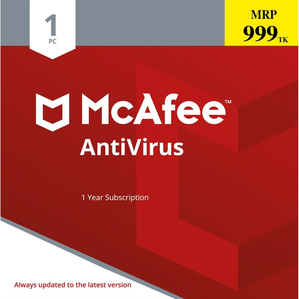 McAfee Antivirus Protection - 1 User 1 Year - MA1P1Y