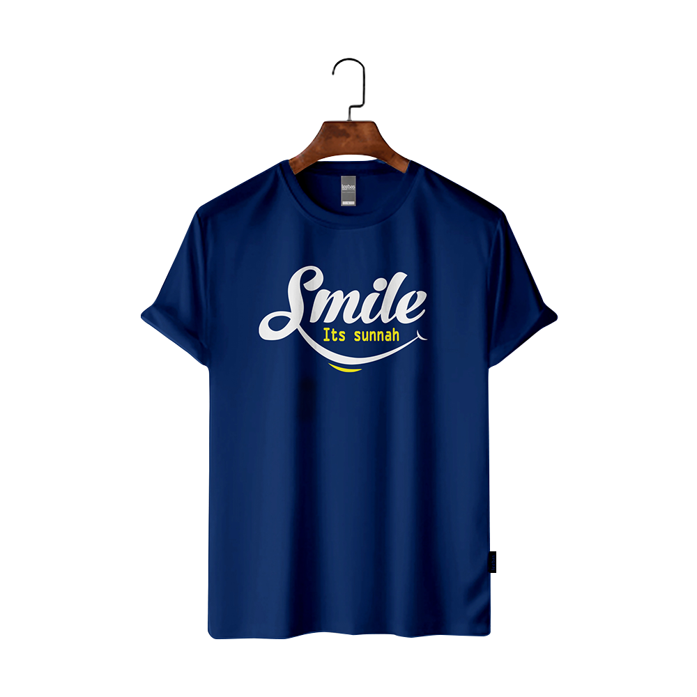 Maxan Cotton Half Sleeve T-Shirt For Men - Smile