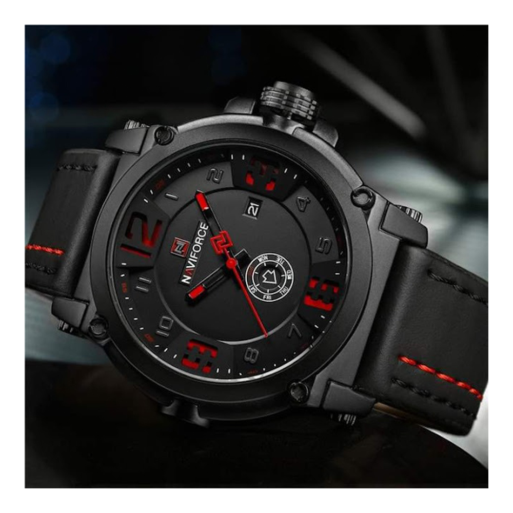 Naviforce Nf 9099 Leather Sport Military Waterproof Watch For Men Wt 12038