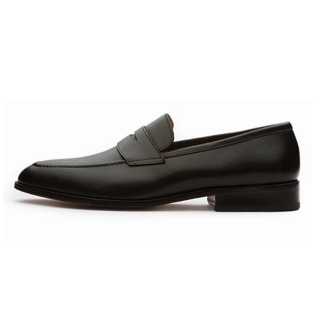 Leather Penny Loafer For Men - Black - 103-026