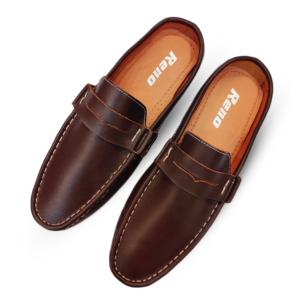 Leather Half Shoes for Men - Chocolate -RH4021