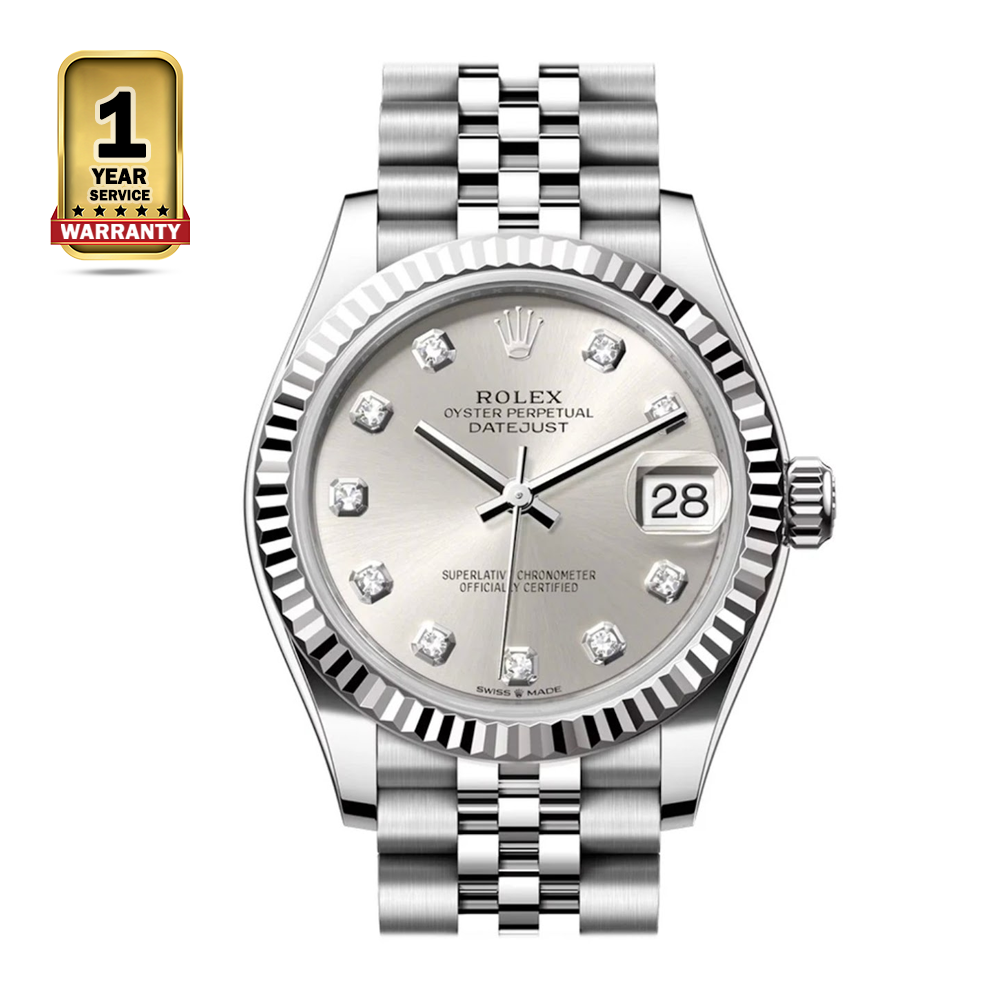 Rolex A46 C Stainless Steel Wrist Watch For Men - Silver 