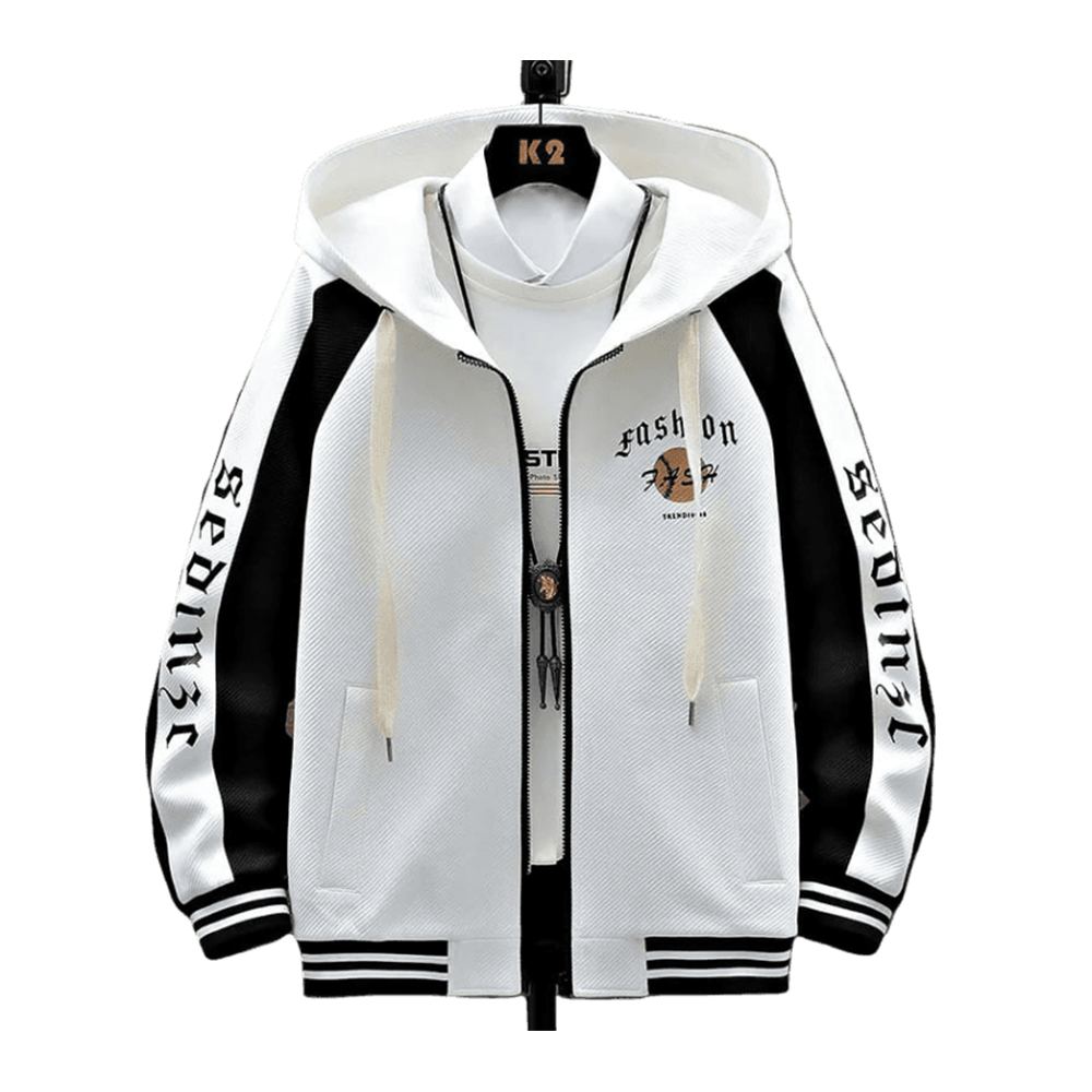 Black and white hoodie men sale