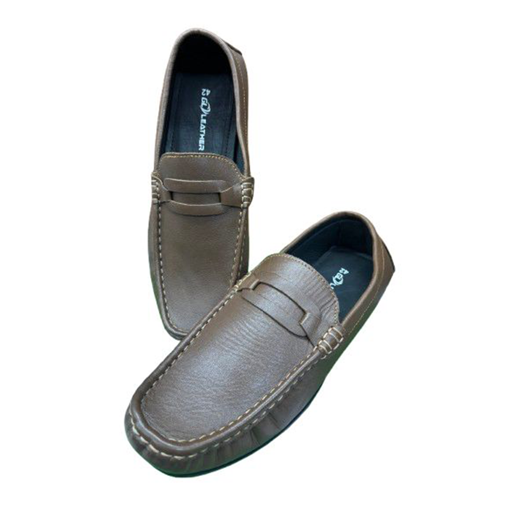 Leather Loafer for Men - Light Brown - 003