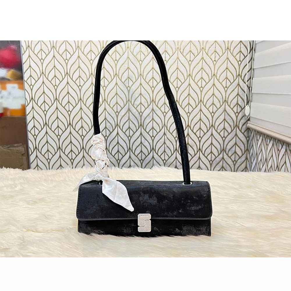 Artificial Leather Thai Stylish Hand Bag For Women - Black - N314 C