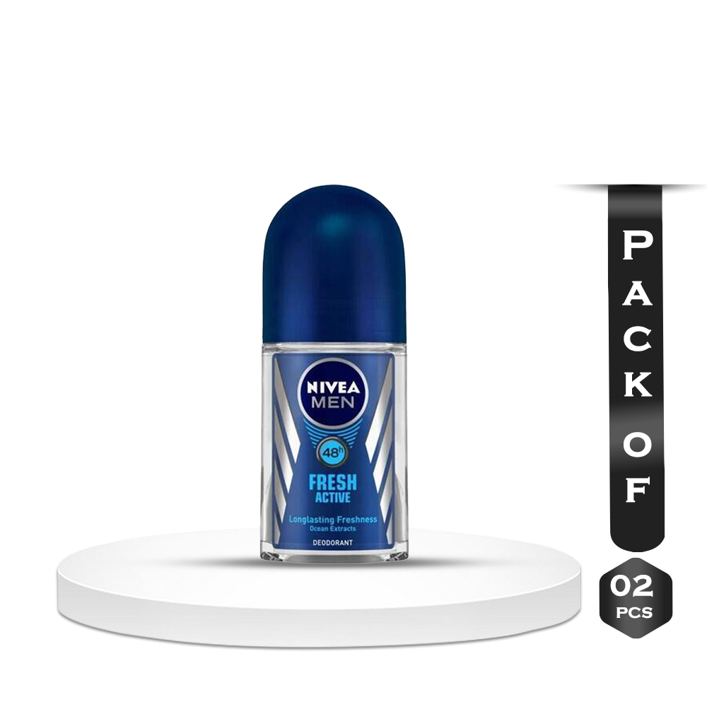 Pack Of 2 Pcs Nivea Fresh Active Deodorant Roll On For Men - 50ml