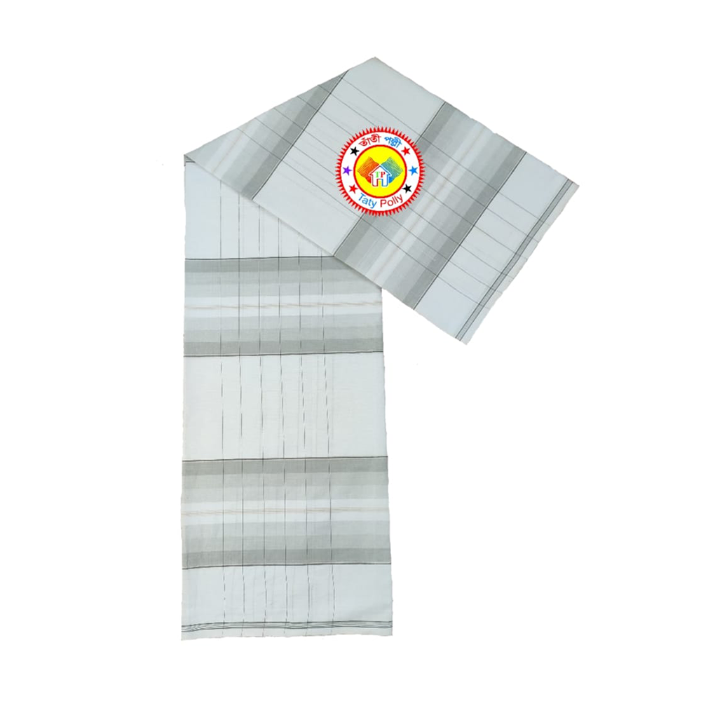 Stitched Cotton Lungi For Men - White Check - W.T-1731