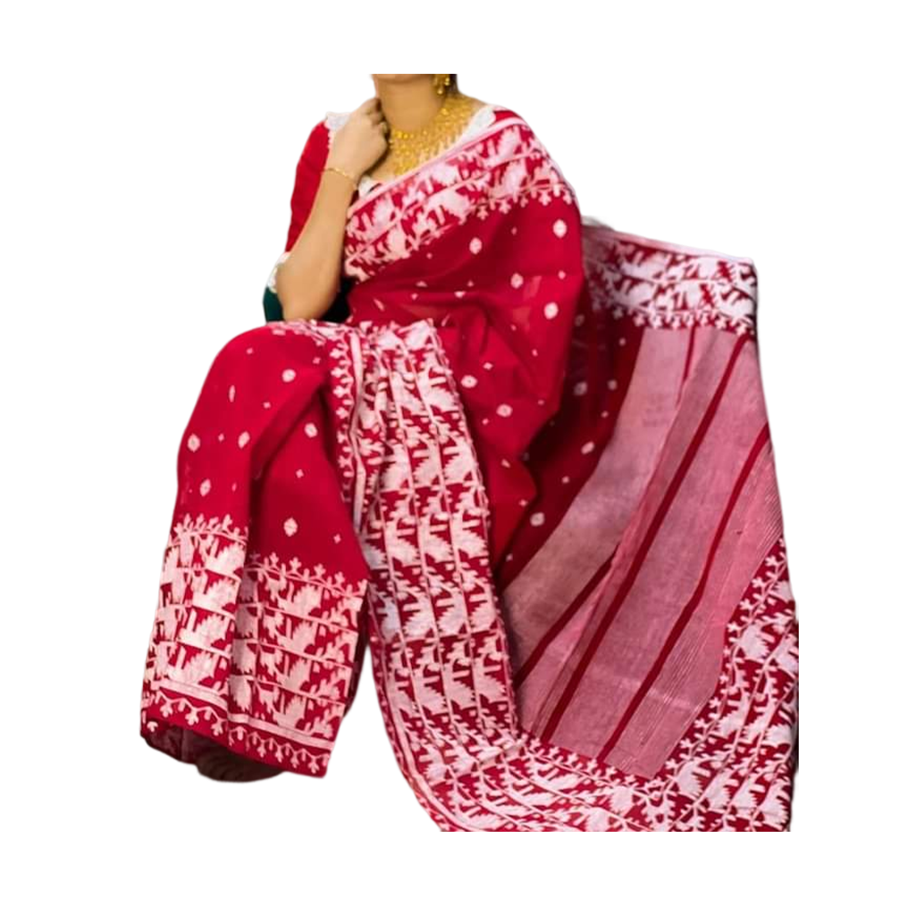 Half Silk Screen Print Saree For Woman - Multicolor