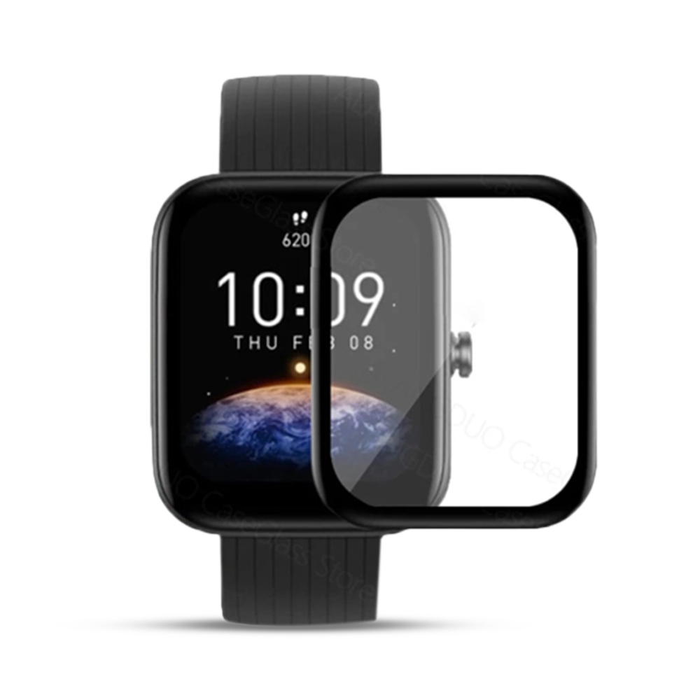 Buy TOPPINGS Amazfit Bip 3 Pro Pack of 2 glossy Bubble proof screen  protector guard