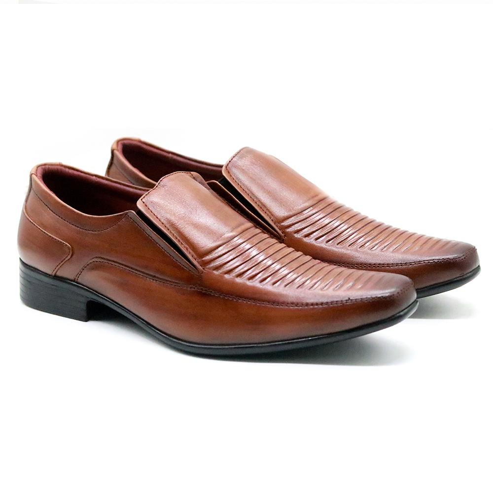 Zays Leather Formal Shoes For Men - Brown - SF120
