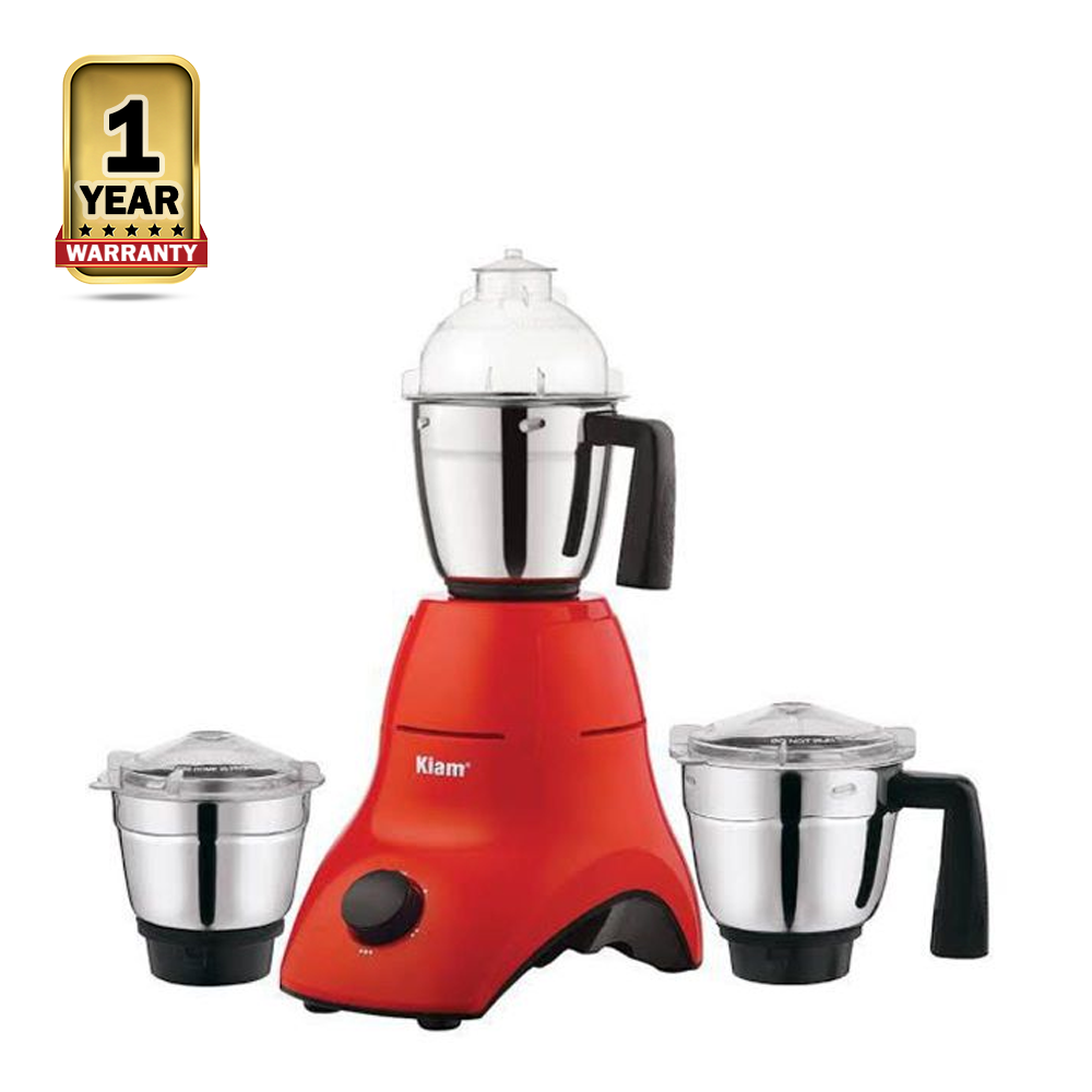 Kiam BL 900 3 in 1 Mixer Blender and Grinder - 750 watt - Silver and Red