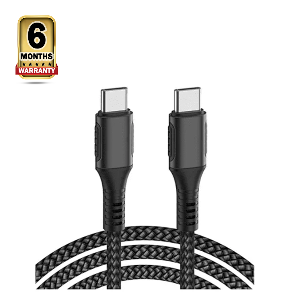 WiWU F20 Fast Charging C Type To C Type Charging Cable - 100W - Black