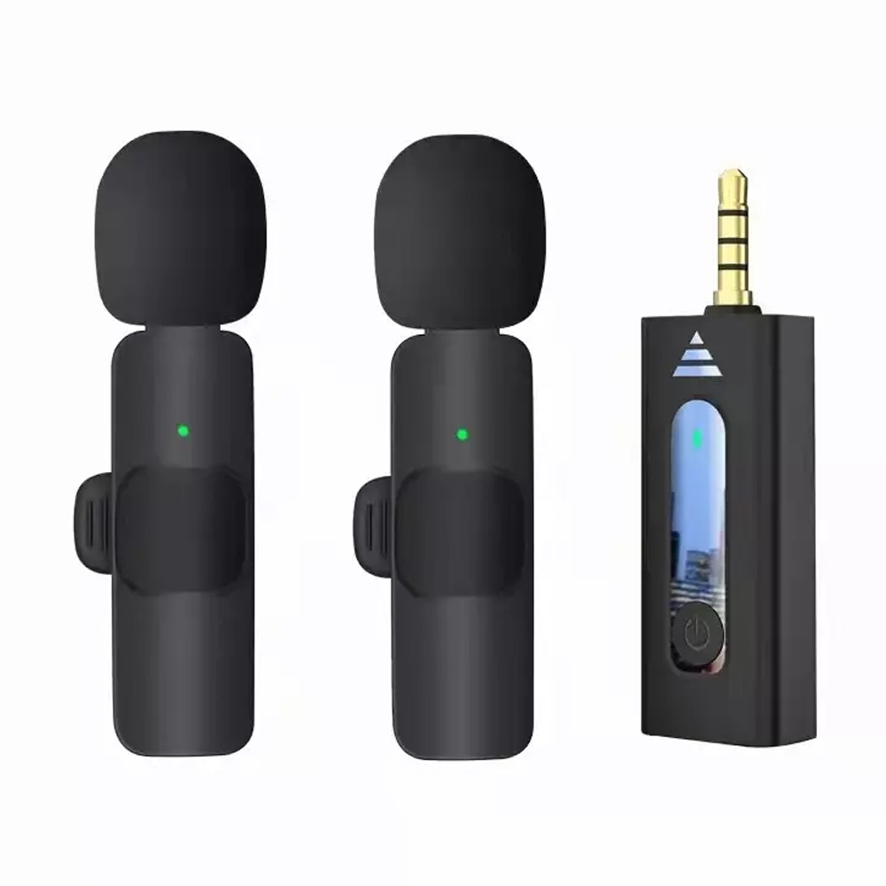 K35 Dual Wireless Microphone 3.5mm - Black