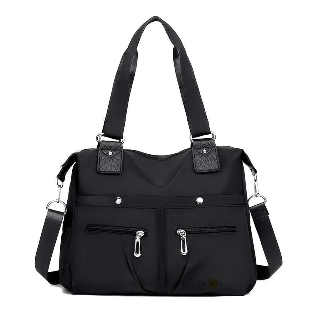 Nylon Shoulder Bag for Women - Black - 662