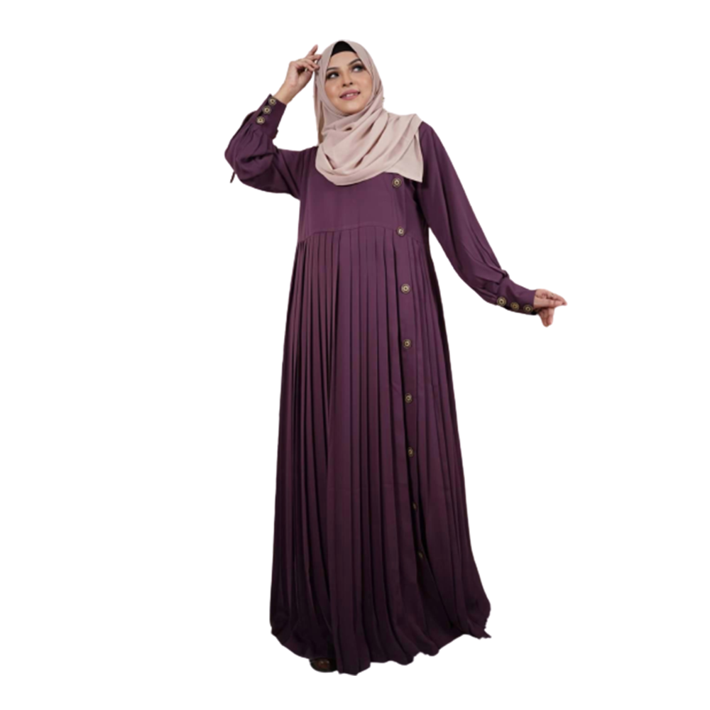 Dubai Cherry Abaya Borka For Women - Purple