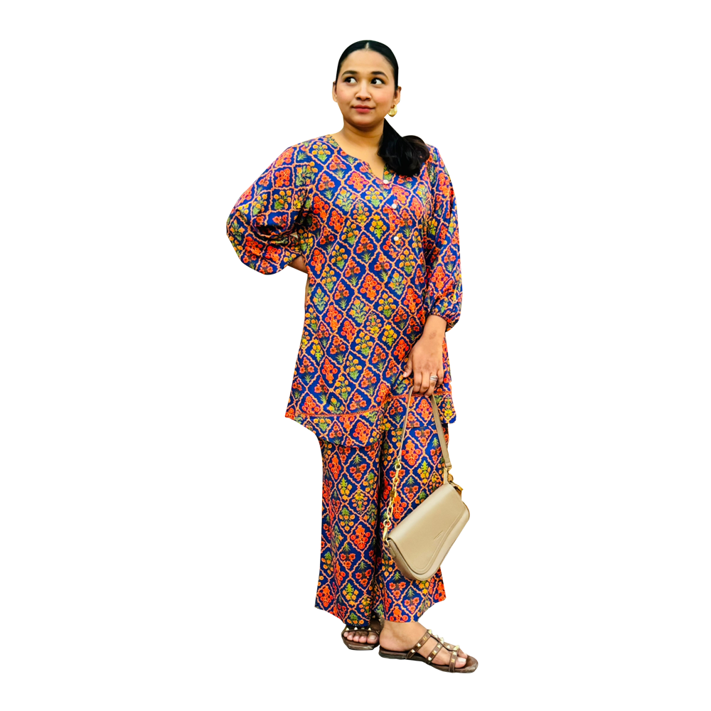 Stitched Cheese Cotton Co-Ord Set for Women - Multicolor