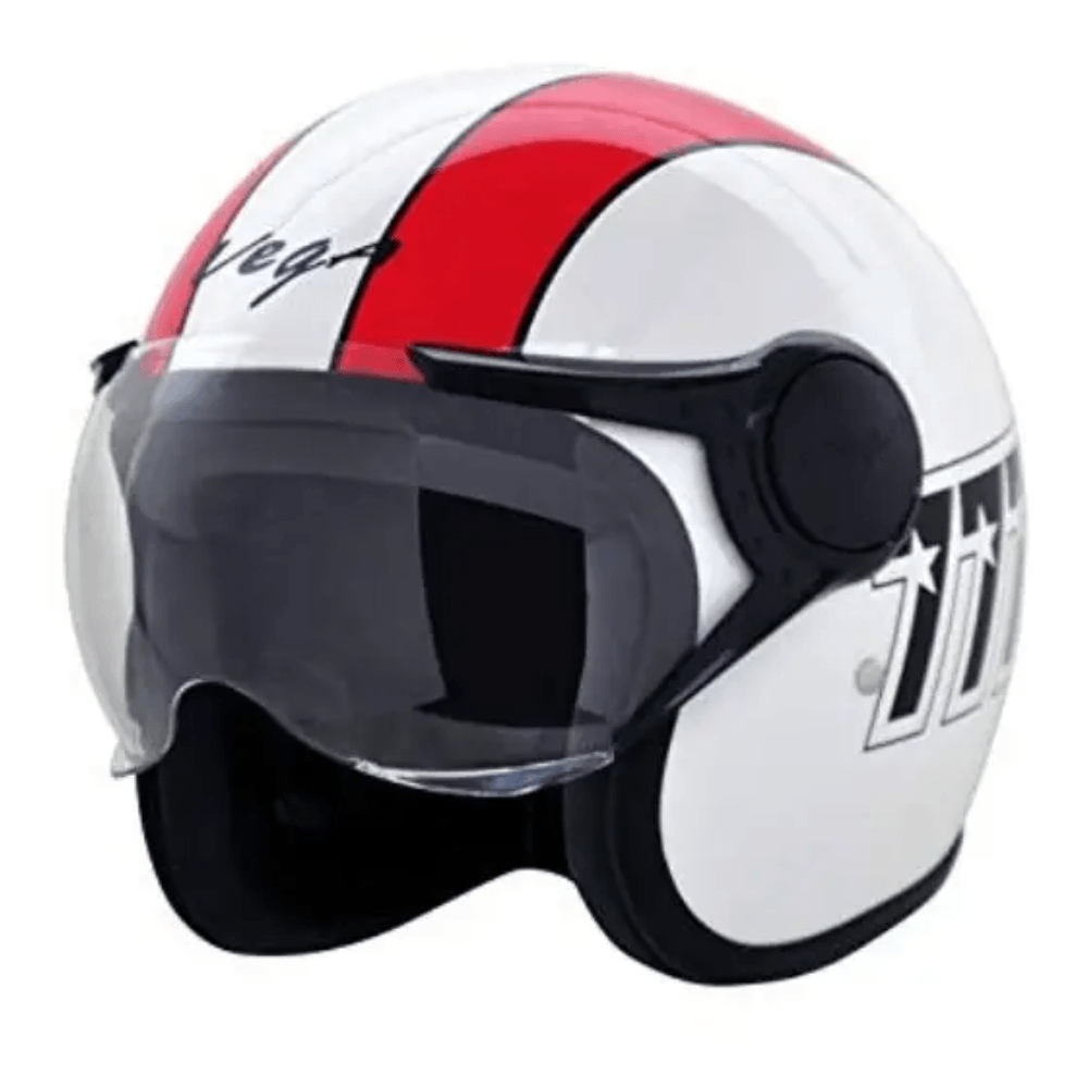 VEGA Half Face Bike Helmet - Red and White