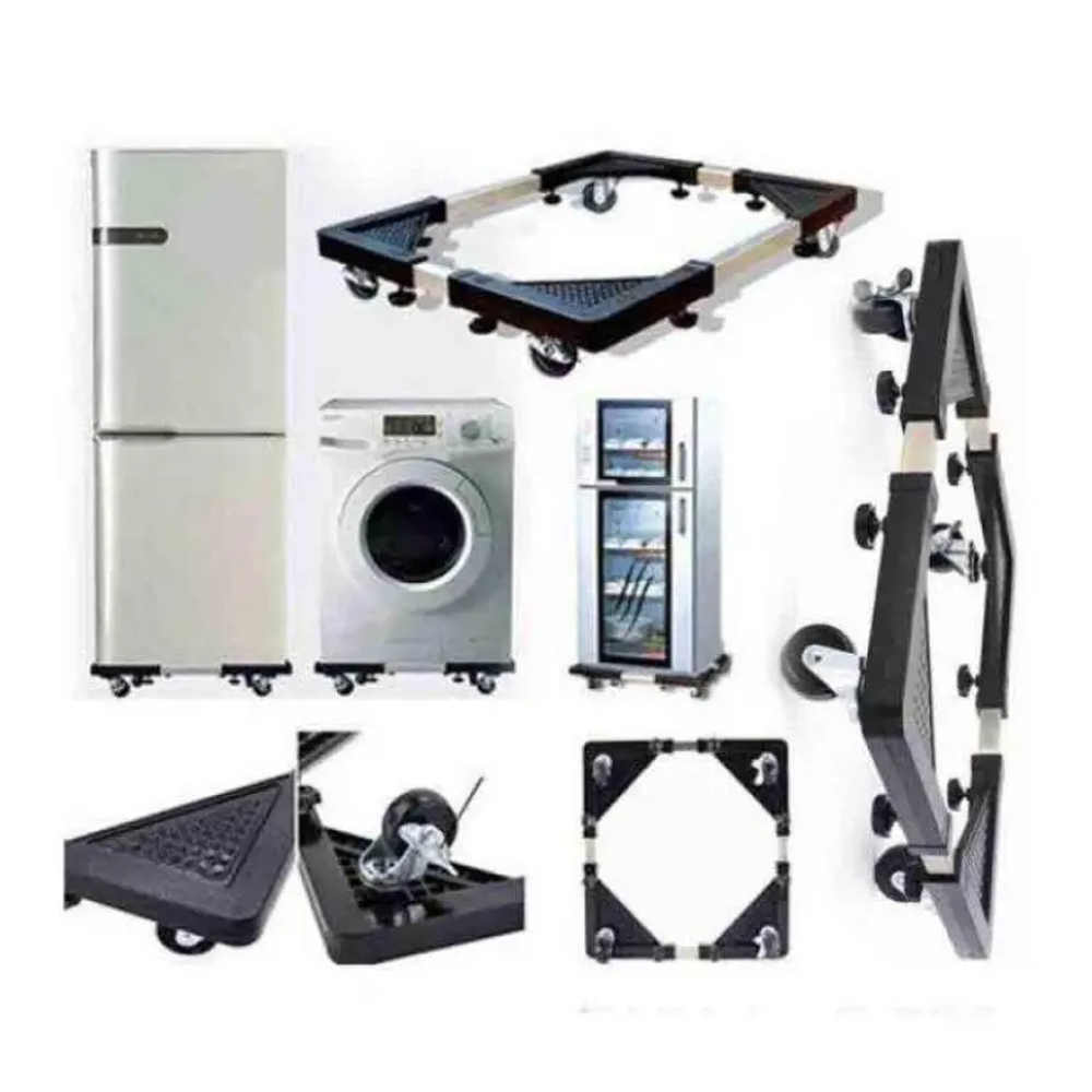 Stainless Steel Multi-Functional Refrigerator And Washing Machine Shelf - Grey