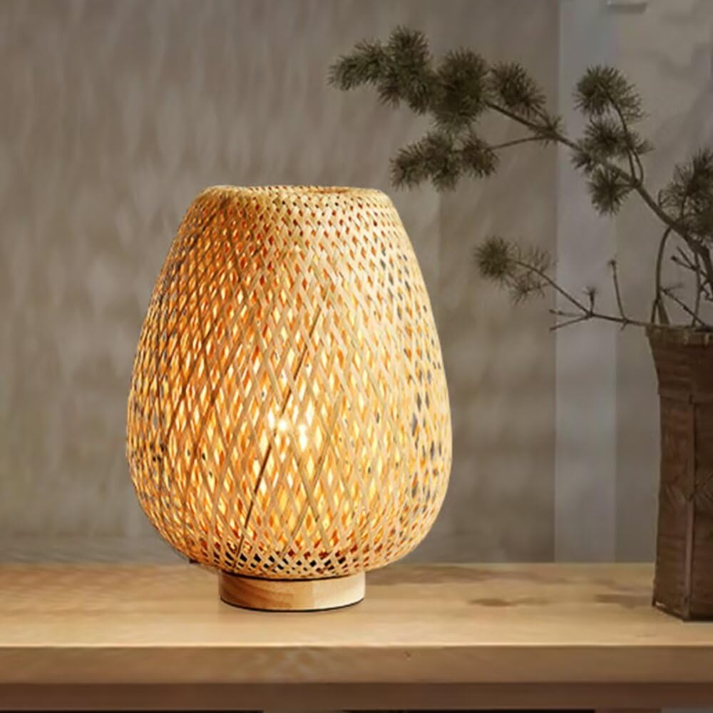 Bamboo Woven Table Lamp - Brown