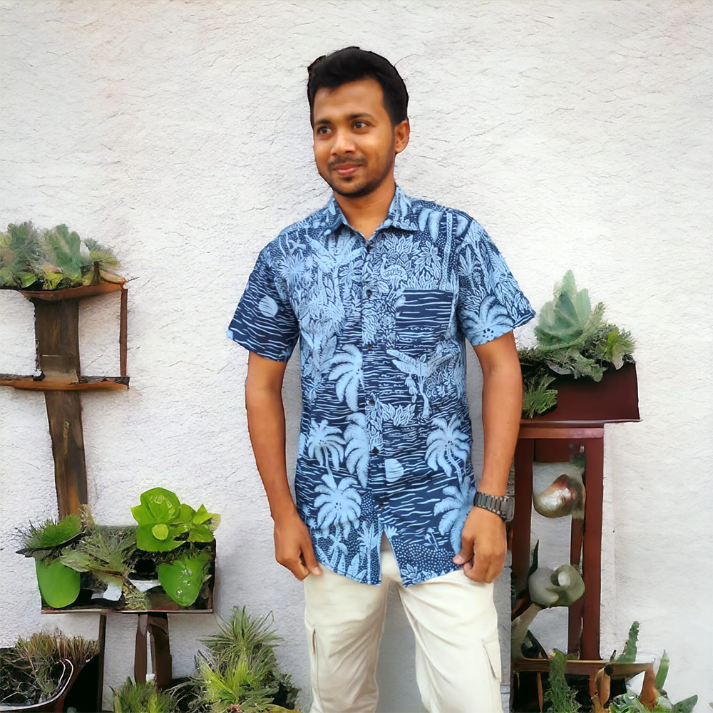 Cotton Half Sleeve Shirt For Men - Multicolor - OP354