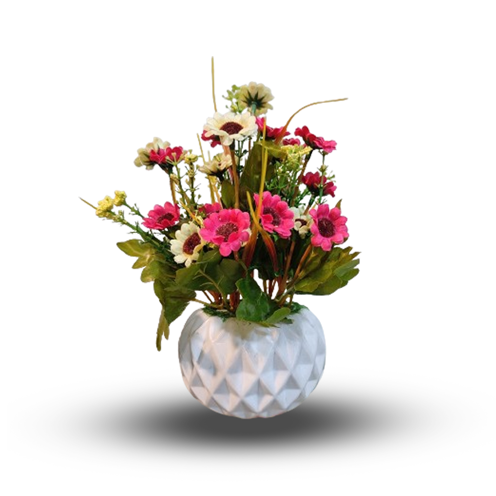 Artificial Flower with Plastic Tub - MFT-0001 - 12  Inch
