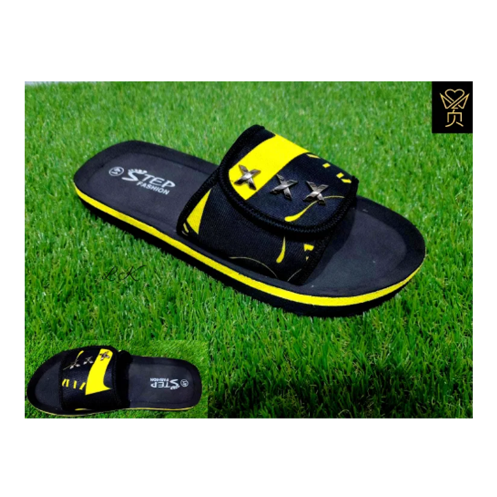 Denim Slides Slipper for Men - Yellow