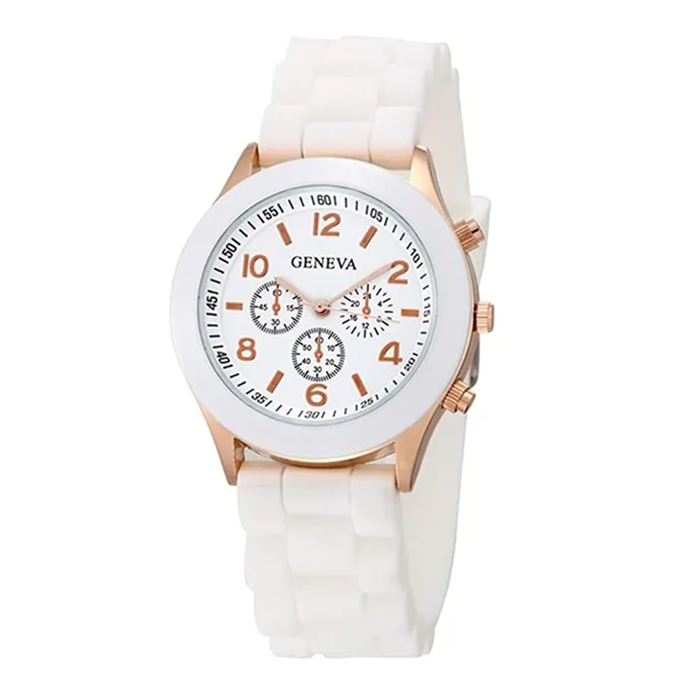Silicone Quartz Wristwatch for Women - White