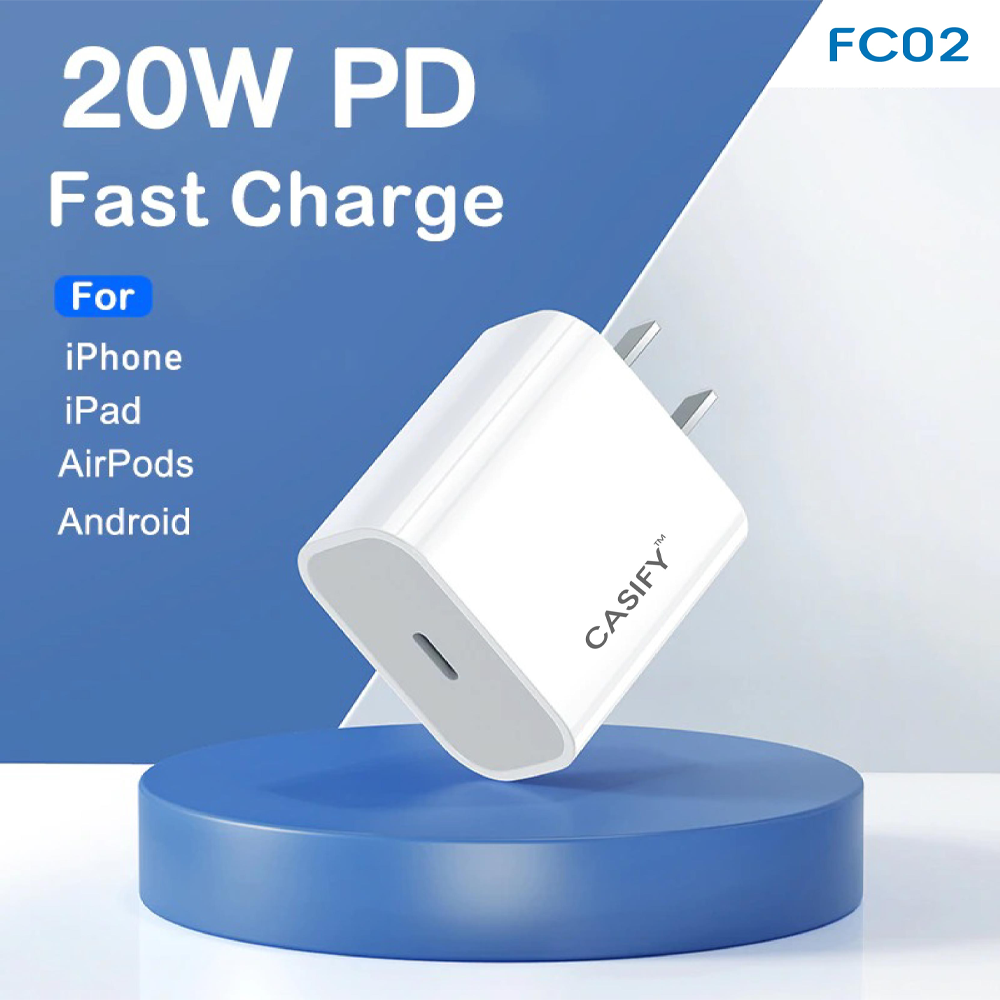 CASIFY FC02 PD USB-C Fast Charging Charger - 20W - White