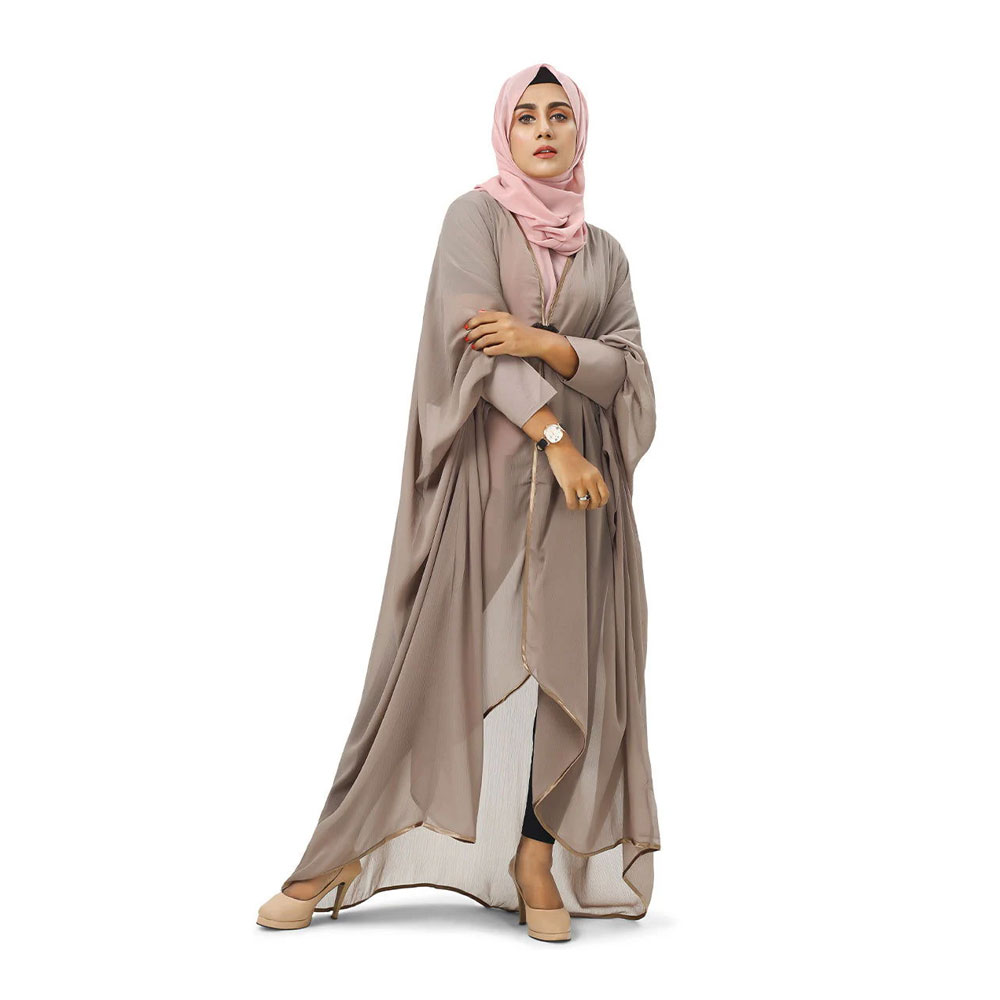 Buy Hiba Crepe Chiffon Fabric Abaya for Women - 0823 000224 - Beige Shade and Get Freyias Damage Repair Shampoo with Coconut Milk - 220ml Free