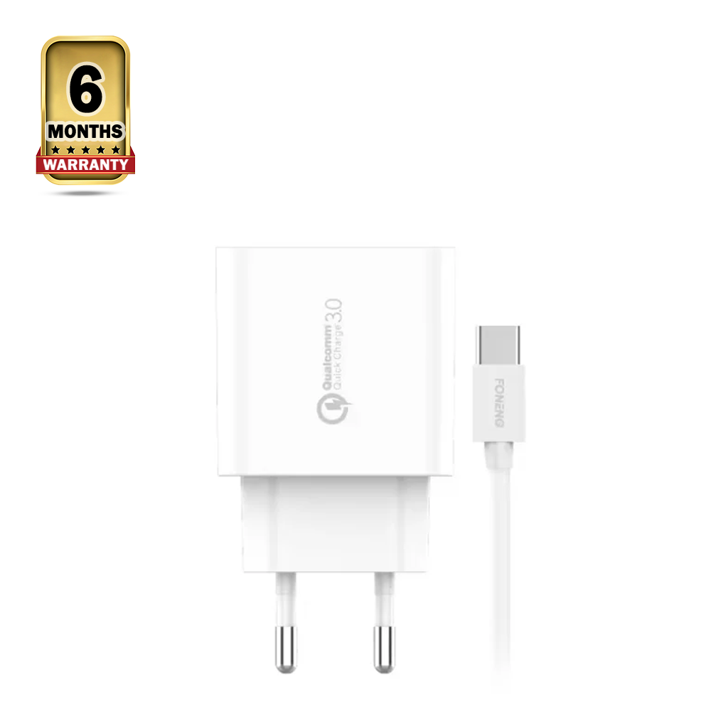 FONENG EU46 18W Fast Charger QC3 with Cable - White