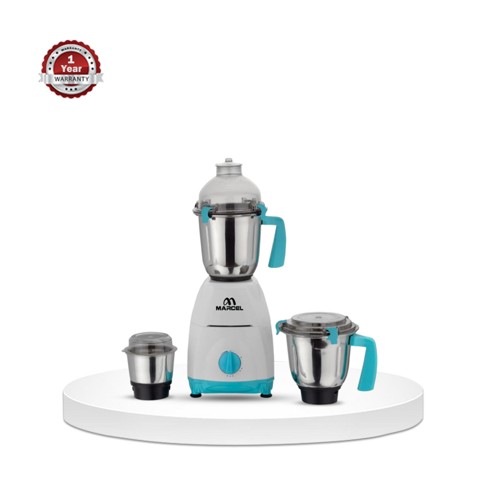 Marcel MBL-VK01 3 IN 1 Blender and Mixer Grinder - Silver & White