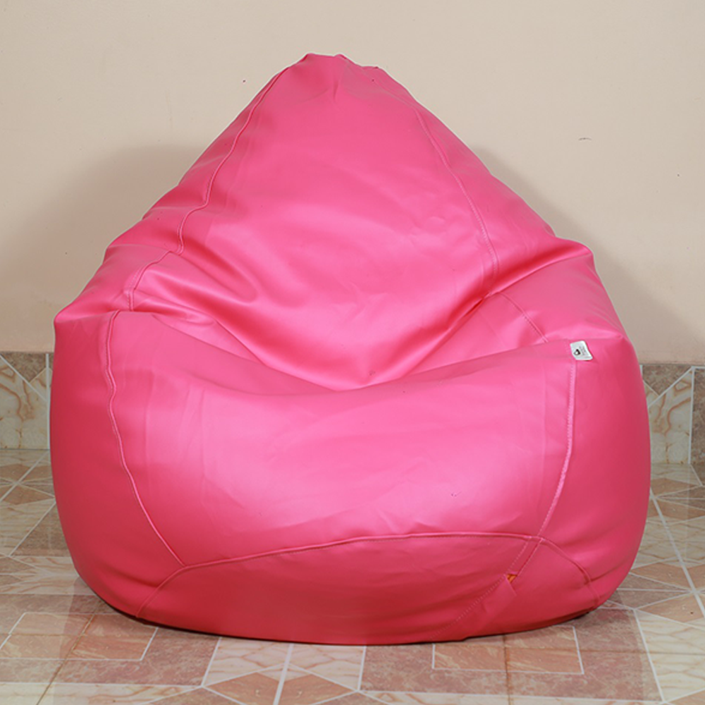Leather Bean Bag XXXL With Extended Back Support - Pink - APL3PN