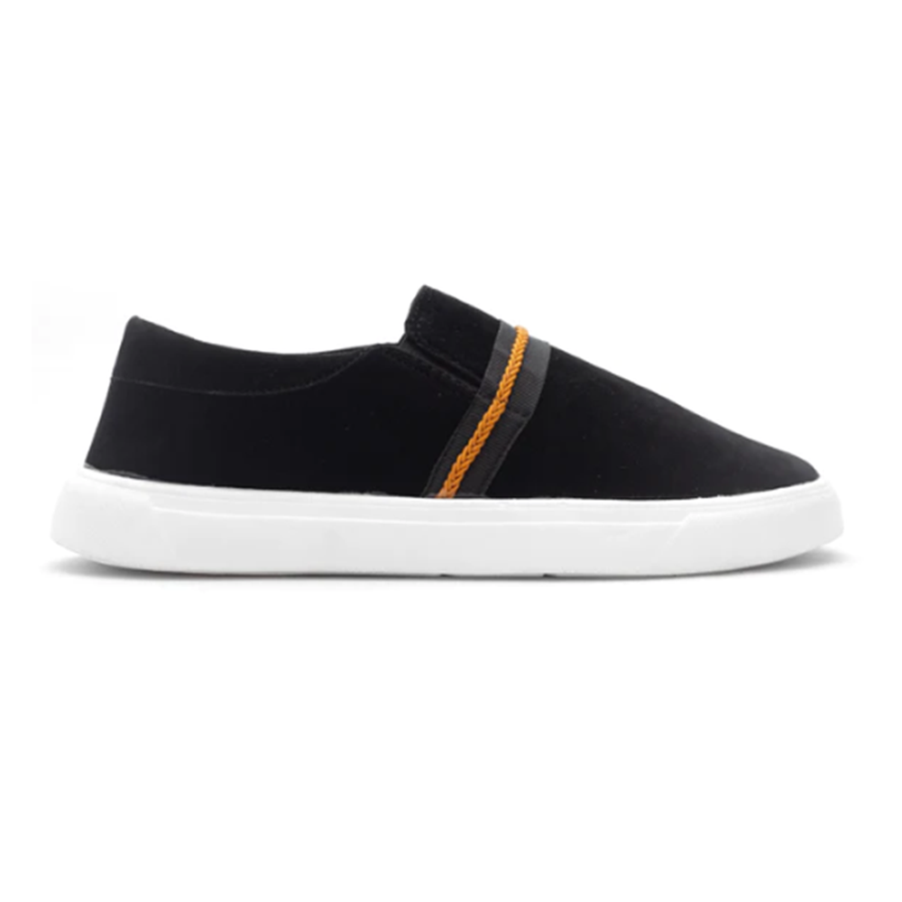 Suede Leather Casual Sneakers For Men - Black - RCS00002