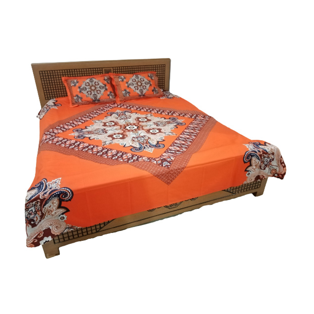 Cotton Panel King Size Bedsheet - Multicolor - ST-318