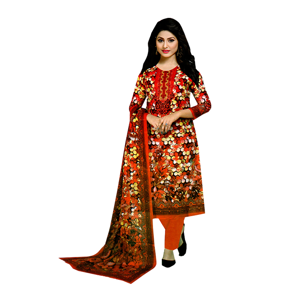 Unstitched Cotton Salwar Kameez for Women - Multicolor