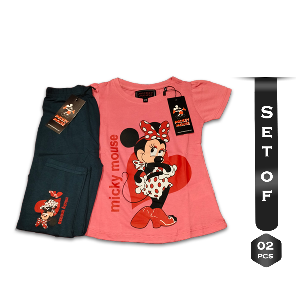 Set of Cotton Micky Mouse TShirt With Pant For Kids 910 Years R9