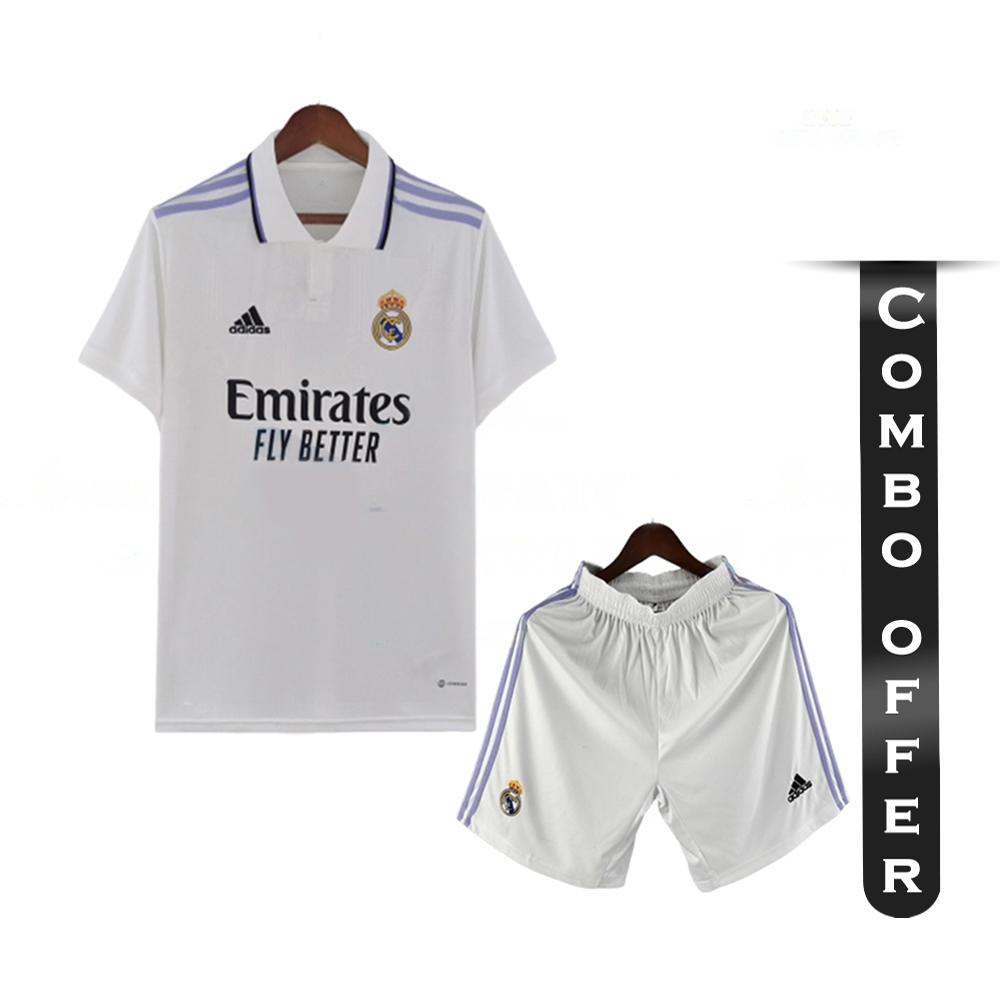 Buy Real Madrid Football Cotton T-Shirts Online in India | Jersey Street L / Black