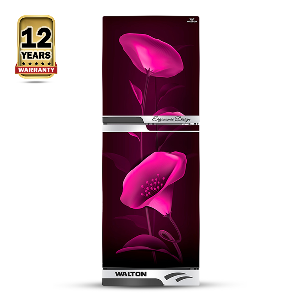 Walton WFE-3E8-GDEN-XX Refrigerator - 358 Liter - Magenta Flower Print 