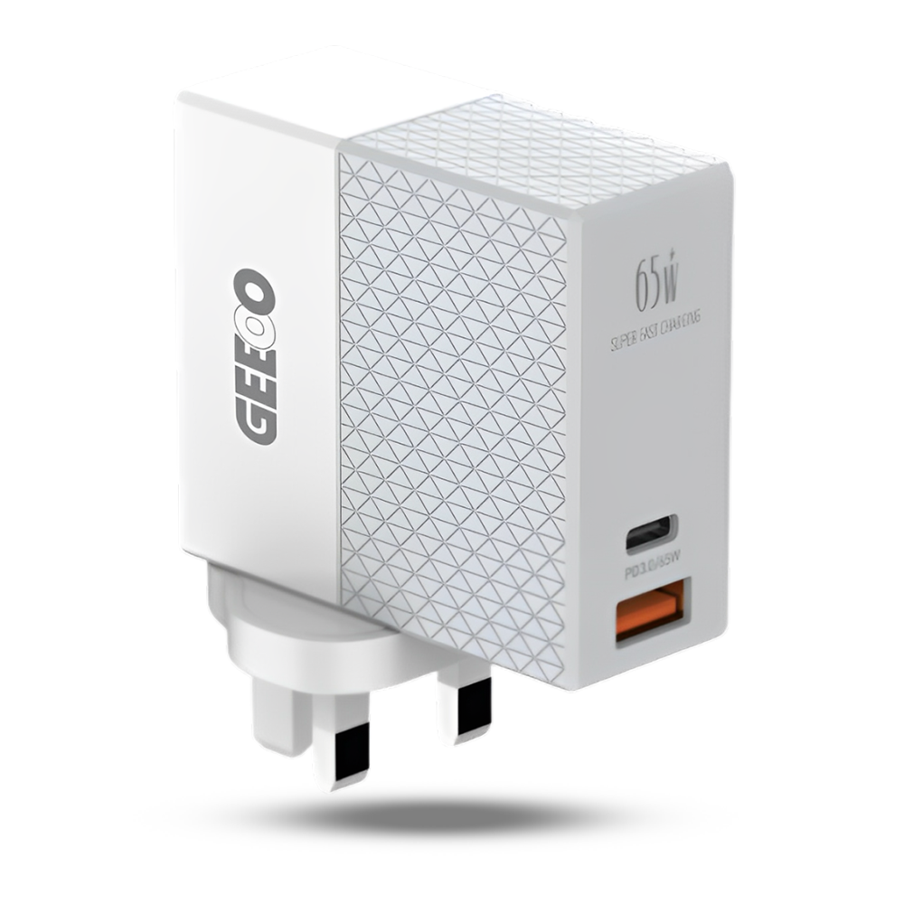 GEEOO MC200 Super Fast Type-C 65W-PD Charger - White