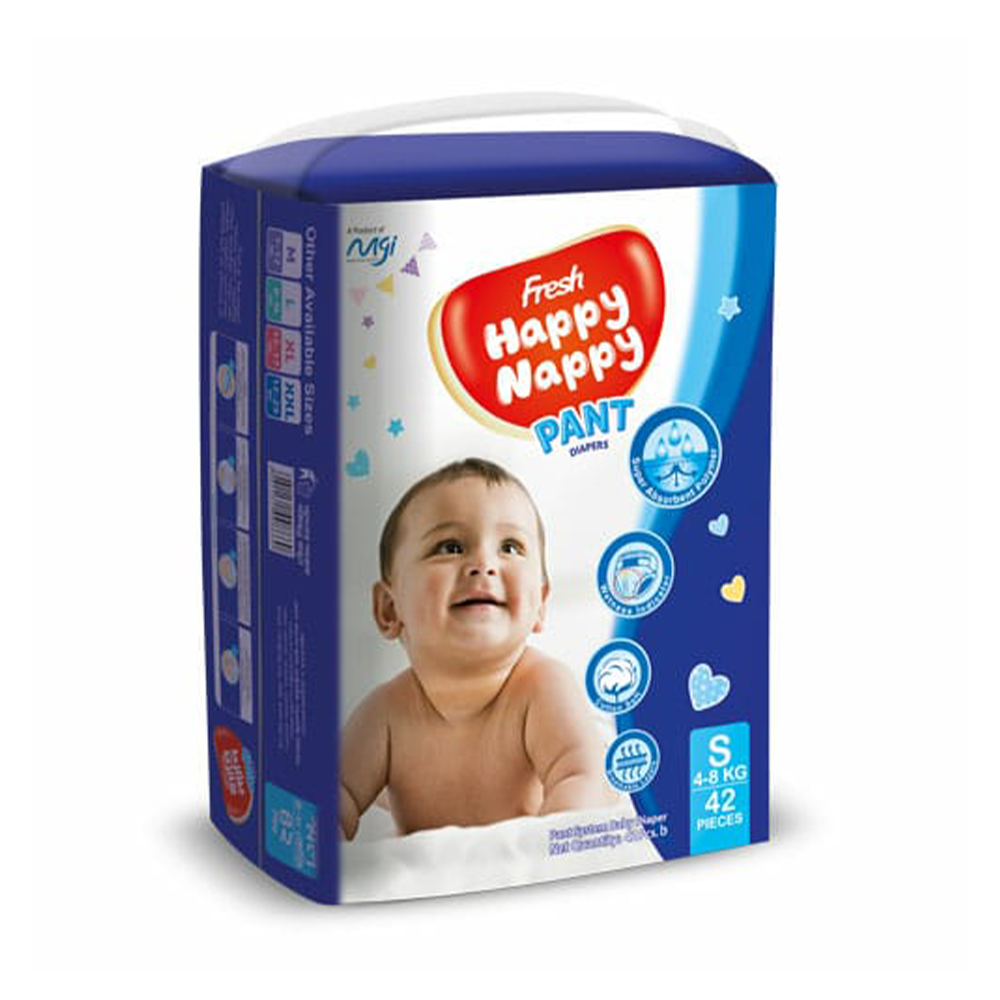 Fresh Happy Nappy Pant Diaper S (4-8 kg) - 42 pcs