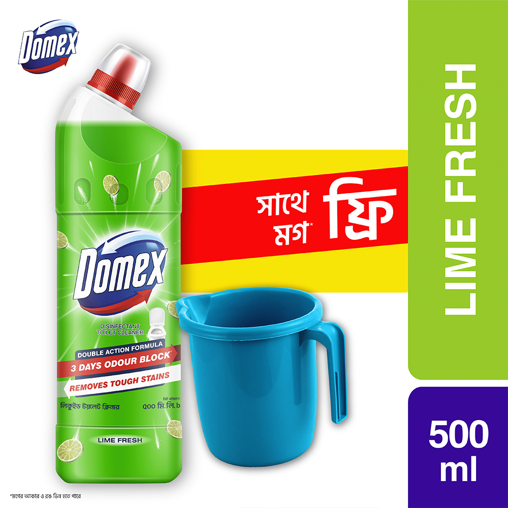 Domex Toilet Cleaning Liquid Lime Fresh - 500ml Get Mug Free 